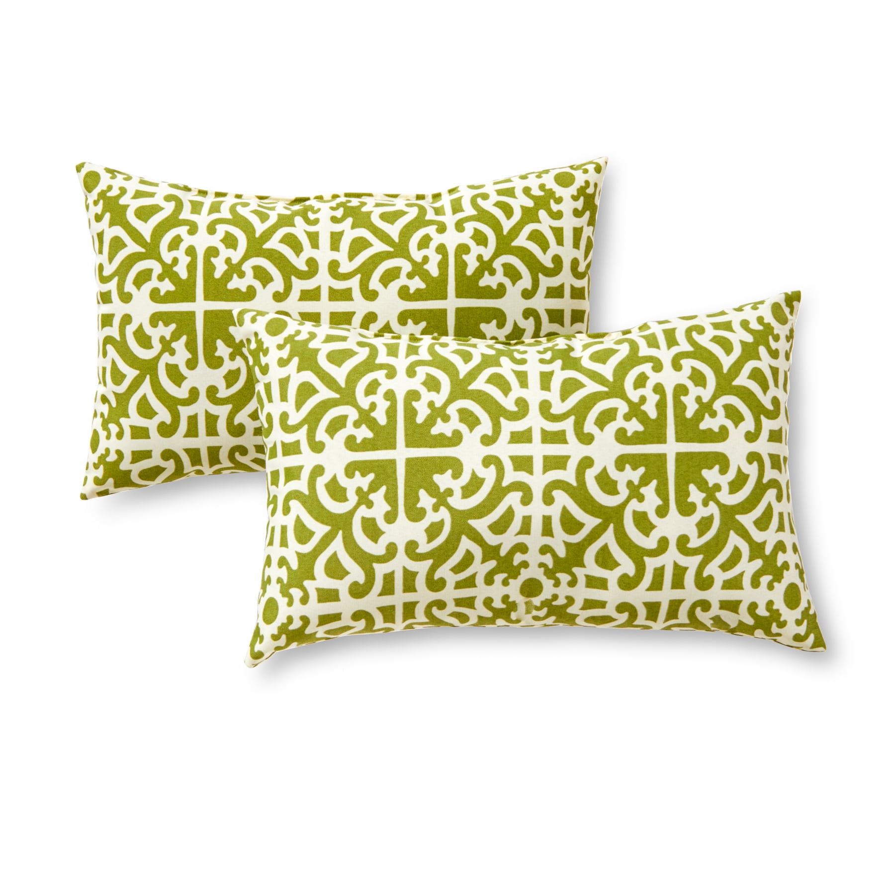 Pack of 2 Greendale Home Fashions* Rectangle Outdoor Accent Pillow Lattice 19 x 12 in Indigo 