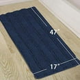thumbnail image 2 of Plush Chenille Bathroom Runner 47"x 17" Blue Non Slip Shower Mat, Extra Soft and Absorbent Thick Shaggy Shaggy Rug for Tub, Navy, 2 of 4