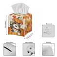 thumbnail image 3 of POLERO Waterproof Tissue Box Cover, Cute Cat Pumpkin Modern PU Leather Square Car Tissue Holder - Thanksgiving Decorative Organizer for Bathroom Vanity Countertop, Night Stands, Office Desk, 3 of 7