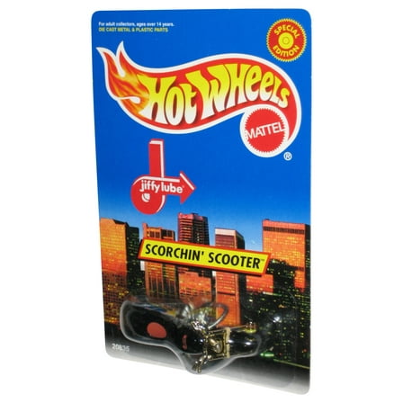 Hot Wheels Scorchin Scooter (1998) Special Edition Jiffy Lube Black Motorcycle Bike Toy
