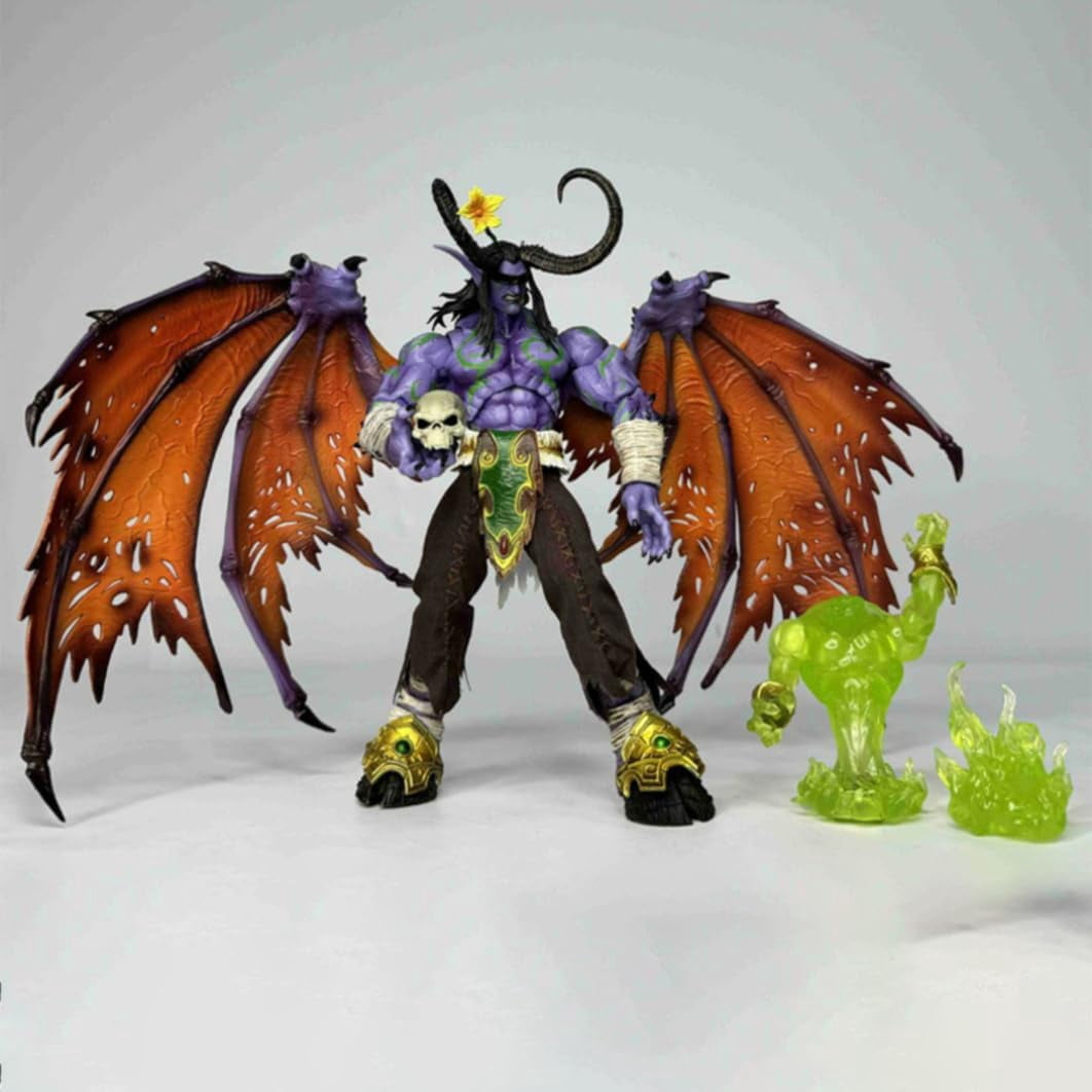 New World of Warcraft Small Illidan Stormrage Character Anime Model Statue Action Figures Desktop Ornament Popular Decorations Fan Souvenirs Creative Gift Collectable