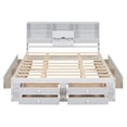 thumbnail image 5 of Queen Size Platform Bed with Storage Headboard and 8 Drawers, Wooden Bed Frame with Built-in Shelf and Sturdy Wood Slats Support, for Teens Adults Bedroom, No Box Spring Needed, White, 5 of 7