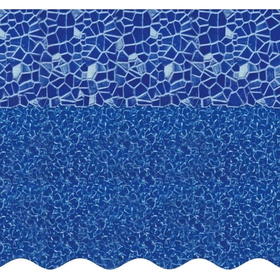SmartLine 15' x 24' Oval Cracked Glass Overlap Above Ground Swimming Pool Liner, 48"/52" Height, 25 Gauge