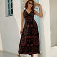 thumbnail image 5 of Red Paisley Bandana Pattern Sleeveless Dress Summer Women Clothes Dress for Pregnant Women Dresses, 5 of 9