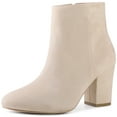 thumbnail image 1 of Unique Bargains Bottines à Talons Hauts Épais à Bout Rond pour Femme Beige (Taille 10), 1 of 6