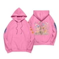 thumbnail image 4 of Women's Oversized Floral Embroidered Hoodie Cozy Red Pullover with Colorful Flower Design Casual Loose Fit, 4 of 4