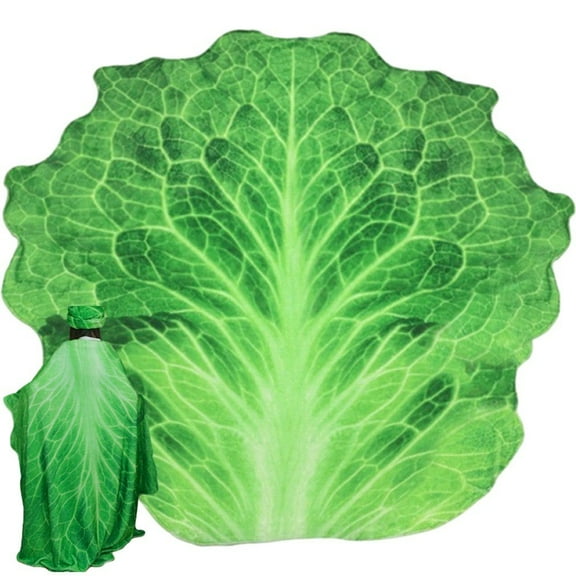 Hzzsbu Lettuce Throw Blanket, Soft Realistic Flannel Food Novelty Blanket for Couch, Chair, Bed | Fun Decorative Throw
