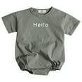 thumbnail image 2 of Newborn Onesies Girls Boys Short Sleeve Born To Crawl Print Bodysuit Girls Romper Grey 0-3 Months, 2 of 9