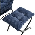 thumbnail image 5 of Olurrisa Lazy Chair with Ottoman, Modern Lounge Accent Chair with Armrests and a Side Pocket, Leisure Upholstered Sofa Chair Reading Chair with Footrest for Small Space, Corner Chair-Navy blue, 5 of 7