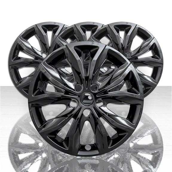 Set of 4 17" 10 Spoke Wheel Skins for 2019-2025 Chevy Malibu LT - Gloss Black