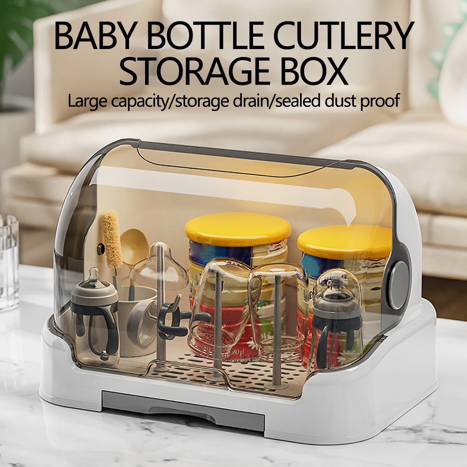 Baby Bottle Drying Rack Container with Drainer Baby Bottle Drying Rack Portable Nursing Cutlery Box Container with Cover Bottle Holder for Baby and Toddler Portable Kitchen Cabinet Organizer Walmart.c...