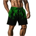 thumbnail image 5 of Men's Shorts Casual Classic Fit Drawstring Summer Beach Shorts with Elastic Waist and Pockets Green XXL, 5 of 6