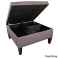 thumbnail image 3 of MJL Furniture  Manhattan Espresso Fabric Upholstered Organizational Cocktail Ottoman Table Dark Grey, 3 of 5