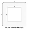 thumbnail image 2 of Oyster Shell White Picture Frame Mat for 10x10 Frames - Fits 6x6 Photos - 50 Mats, 2 of 7