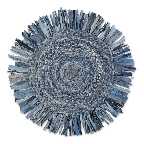Denim Blue Rag Rug 3 Ft Round