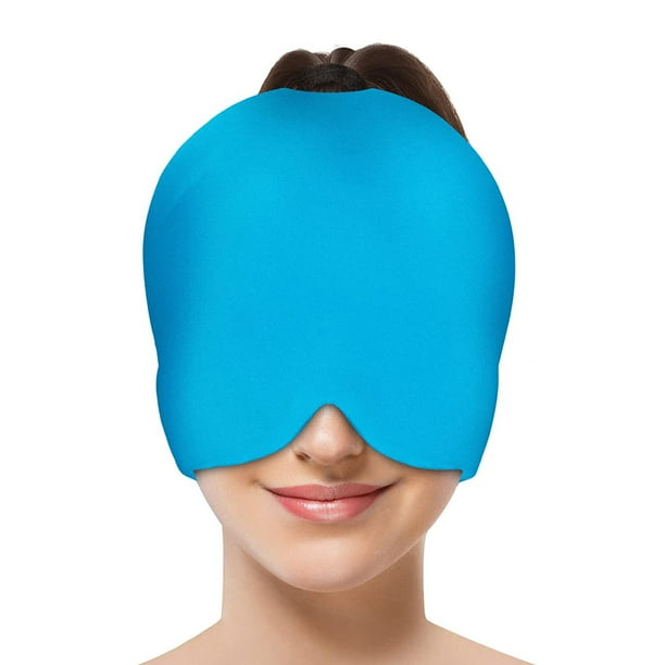 Gorro para aliviar el dolor de cabeza Gorro para la migraña, máscara para la migraña portátil Envoltura para la cabeza de hielo para el dolor de cabeza por tensión, hinchado