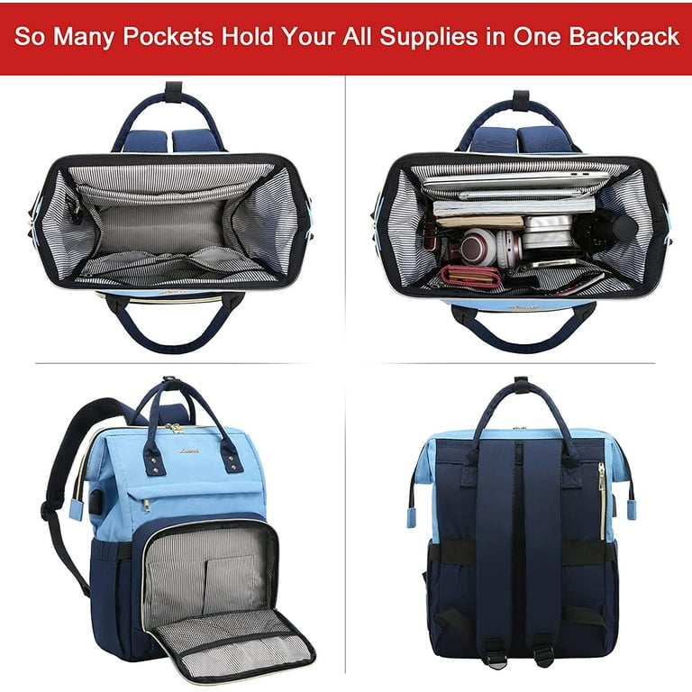 YOUI GIFTS Laptop Backpack for Women Fashion Business Computer Backpacks Travel Bags Purse Student Bookbag Teacher Doctor Nurse Work Backpack with USB