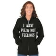 thumbnail image 4 of I Want Pizza Not Feelings Funny Food Unisex Fleece Graphic Zip Up Hoodie Brisco Brands 2X, 4 of 5