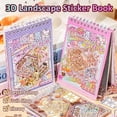 thumbnail image 2 of New 10Pcs Scene Cartoon Diy 3D Landscape Sticker Book Cabin Scene Pocket Sticker Festival Birthday Gift To Student Kid Child, 2 of 4