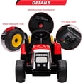thumbnail image 5 of 12V Kids Battery Powered Electric Tractor with Trailer, Toddler Ride On Car w/Remote Control/ 7-LED Headlights/ 2+1 Gear Shift/ MP3 Player/USB Port for Kids 3-6 Years (Rose, 36W/ EVA Tire), 5 of 6