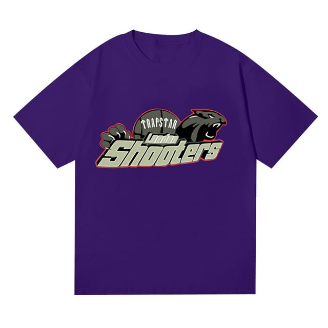 T-shirts pour Hommes Trapstar T-Shirt Imprimé pour Hommes Décontracté Graphique Junior Garçons Manches Courtes Tee-Shirt Original avec Col Rond (Violet, 4TG)