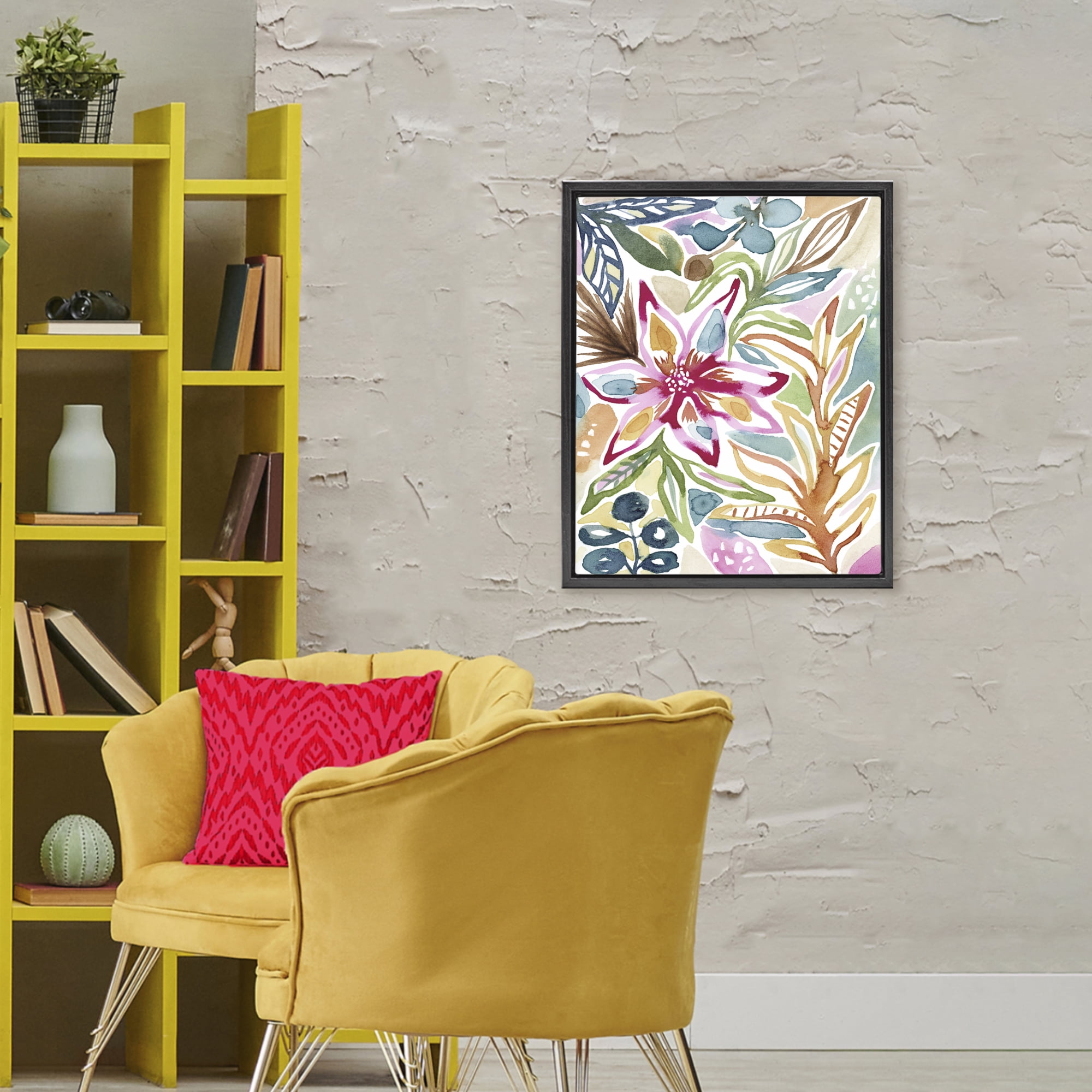 Stupell Industries Vibrant Garden Impressions Black Framed Floater Canvas Wall Art, design by Lisa Nohren