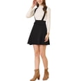 thumbnail image 5 of INSPIRE CHIC Women's Skirt Faux Pocket Buttons Decor Above Knee Suspender Skirt M Black, 5 of 8