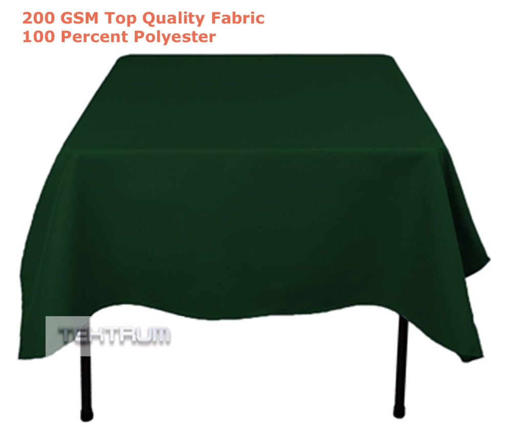 TEKTRUM 70 X 70 INCH 70"X70" SQUARE POLYESTER TABLECLOTH - HUNTER GREEN ...