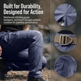 thumbnail image 6 of TOMVIGX Mens Work Pants Ripstop Fabric Stretch Hiking Pants Relaxed Fit Water Resistant Trousers Loose Fit Outdoor Travel Hunting Blue Cargo Pants with Multiple Pockets 2XL, 6 of 9