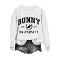 thumbnail image 2 of HOMBOM White Womens Easter Shirts Long Sleeve Hoodless Sweatshirts Crew Neck Happy Easter Summer Tops For Women 2024 L, 2 of 4