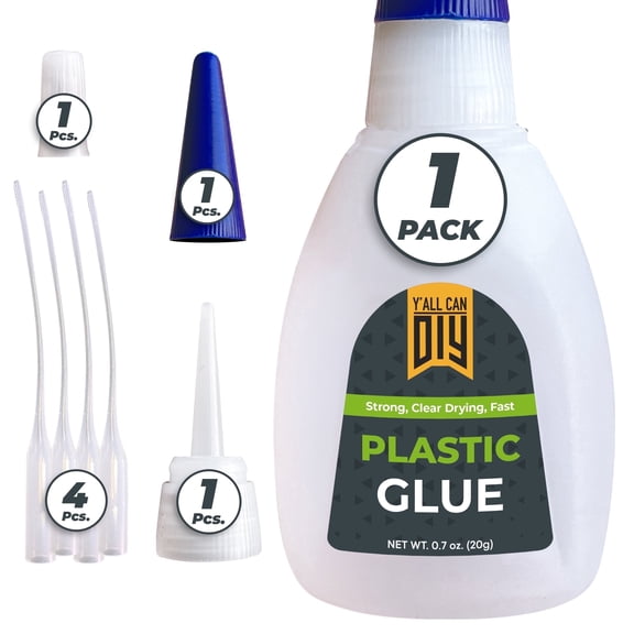 Y’allCanDIY Plastic Super Glue, 20g (0.7 oz) – Model, LEGO & 3D Print Plastic Glue for PLA, ABS, PVC Repairs
