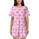 thumbnail image 1 of Fotbe Pink bows Conjunto de Pijama Estampado para Mujer, 2 Piezas, Ropa de Dormir con Camiseta de Manga Corta y Shorts Suaves-X-Large, 1 of 6