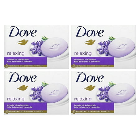 Dove Relaxing, Soap Bar, Lavender Oil & Chamomile, 4 Bars, 3.75 oz (106 g)