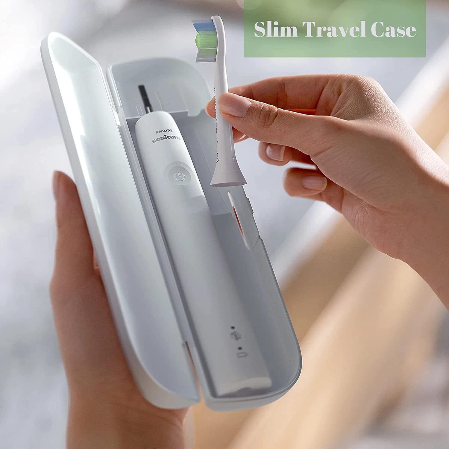 PHILIPS Sonicare Electric Toothbrush DiamondClean, Phillips Sonicare Rechargeable Toothbrush with Pressure Sensor, Sonic Electronic Toothbrush, Travel Case, White 1.0 Count