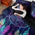 thumbnail image 4 of Castle Fairy Boys Girls Feather Dreamcatcher Bedding Comforter Set 7-Piece,Bohemian Boho Mandala King Bedding Sets,Abstract Gradient Ultra Soft Bed Sheets,Luxury Bedroom Decor,Reversible, 4 of 8