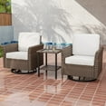 thumbnail image 6 of INTER HUT 3PCS Outdoor Patio Wicker Bistro Sets with Side Table, Rattan Conversation Furniture for Porch, Backyard, Deck, Poolside, Garden, Beige, 6 of 9