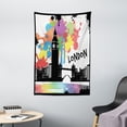 thumbnail image 1 of Retro Tapestry, Vintage London City View With Color Splashes Poster Style Grunge Urban Artwork Image, Wall Hanging for Bedroom Living Room Dorm Decor, 40W X 60L Inches, Multicolor, by Ambesonne, 1 of 2