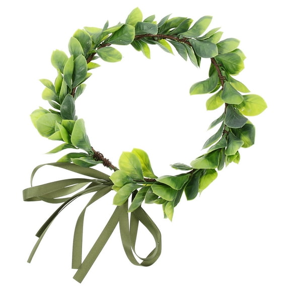 HOMEMAXS Artificial Green Leaf Wreath Decorative Green Wreath Headdress for Wedding