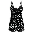 thumbnail image 5 of Wangmeiwg Women's Pajama Sets Elegant Women's Pajama Sets - Polka Dot Camisole and Shorts Sleepwear with Lace Backless Trim for Hot Nights XL Black, 5 of 5