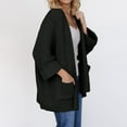 thumbnail image 3 of Delayuji Women's Oversized Cardigan Sweater Open Front Knit Cardigan Outwear With Pockets, 3 of 3