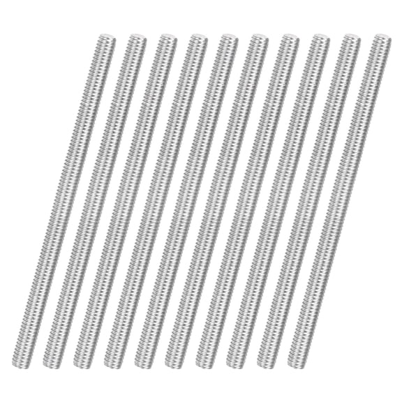 Uxcell 10-Pack Fully Threaded Rod, M3x50mm 304 Stainless Steel Right Hand Thread Bar Studs Metric Threaded Screw