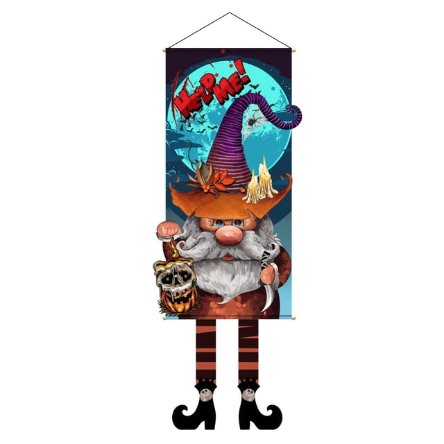 Halloween Door Hanging Banner Pumpkin Pattern Polyester Festive Indoor Outdoor Decor For Party Home Style B B