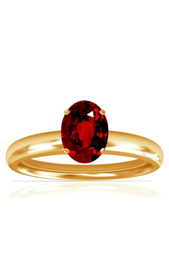 July Birthstone - Traditional Oval Ruby Solitaire Ring (Grade - AAAA | 0.65cts.)