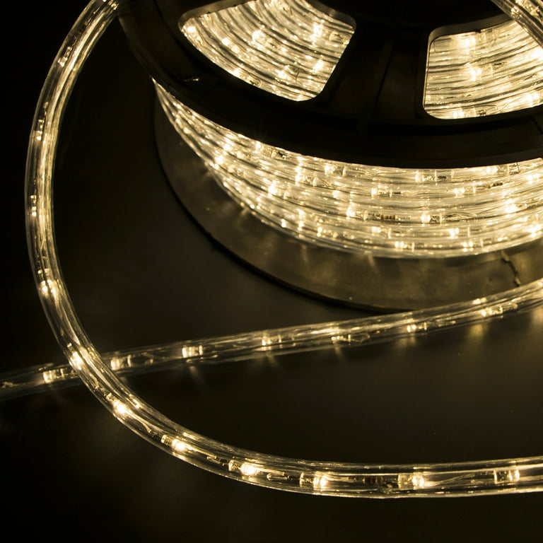 Walcut 50Ft 2 Wire LED Rope Lights, Cool White Lights with Clear PVC Jacket, Connectable and Flexible, for Indoor Wedding Christmas Party and Waterproof for Outdoor Decoration Walcut 50Ft 2 Wire LED Rope Lights, Cool White Lights with Clear PVC Jacket, Connectable and Flexible, for Indoor Wedding Christmas Party and Waterproof for Outdoor Decoration