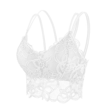 Blphud Sport Bra Trendy Lingerie for Women Sports Bras for Women Breathable Sports Bra Women s Ice Chest Wrapping and Back Strengthening Plus Size Lace Bra White L