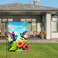 thumbnail image 3 of Joocar Welcome Hummingbirds And Flowers Linen Garden Flag For Spring Summer Home Outdoor Garden Yard Door Decor 12x18 Inch, 3 of 5
