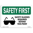 thumbnail image 1 of SignMission OS-SF-A-1824-L-10924 Premier Signe de Sécurité de 18 x 24 Po - Lunettes de Sécurité Requises au-Delà avec Symbole, 1 of 1