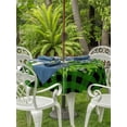 thumbnail image 2 of Outdoor Tablecloth with Umbrella Hole and Zipper, Botanical Flower Wreath Round Table Cloth 54 Inch Waterproof Tablecloth, Rustic Bow-Knot Green Black Plaid Picnic Table Cover for Patio Camping, 2 of 7