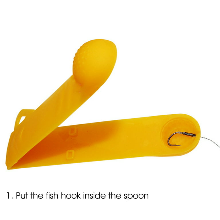 Bait Spoon Potable Feeding Particles Forming Mold Carp Fishing Fish Bait Making Tool Fishing Supplies, Size: Small, Yellow
