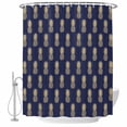 thumbnail image 2 of Pineapple Waterproof Fabric Shower Curtain,Yellow Fruit Navy Blue Summer Tropical Waterproof Fabric Shower Curtain for Bathroom Curtains Bathtubs Hotel Shower Curtains with 12 Hooks Small 36x72in, 2 of 8